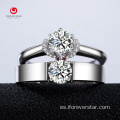 Pareja anillos moissanite diamante anillos